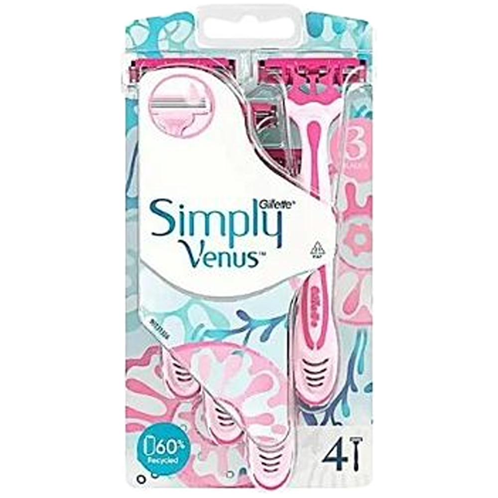 جيليت سيمبلي فينوس 3 أمواس استخدام واحد 4 قطع