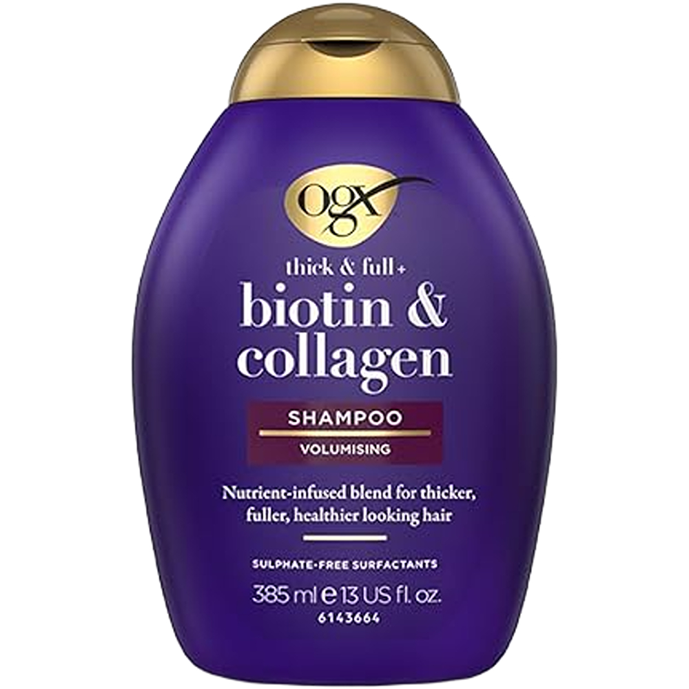 شامبو شعر او جي اكس 385 مل بالبيوتين والكولاجين سميك وكثيف