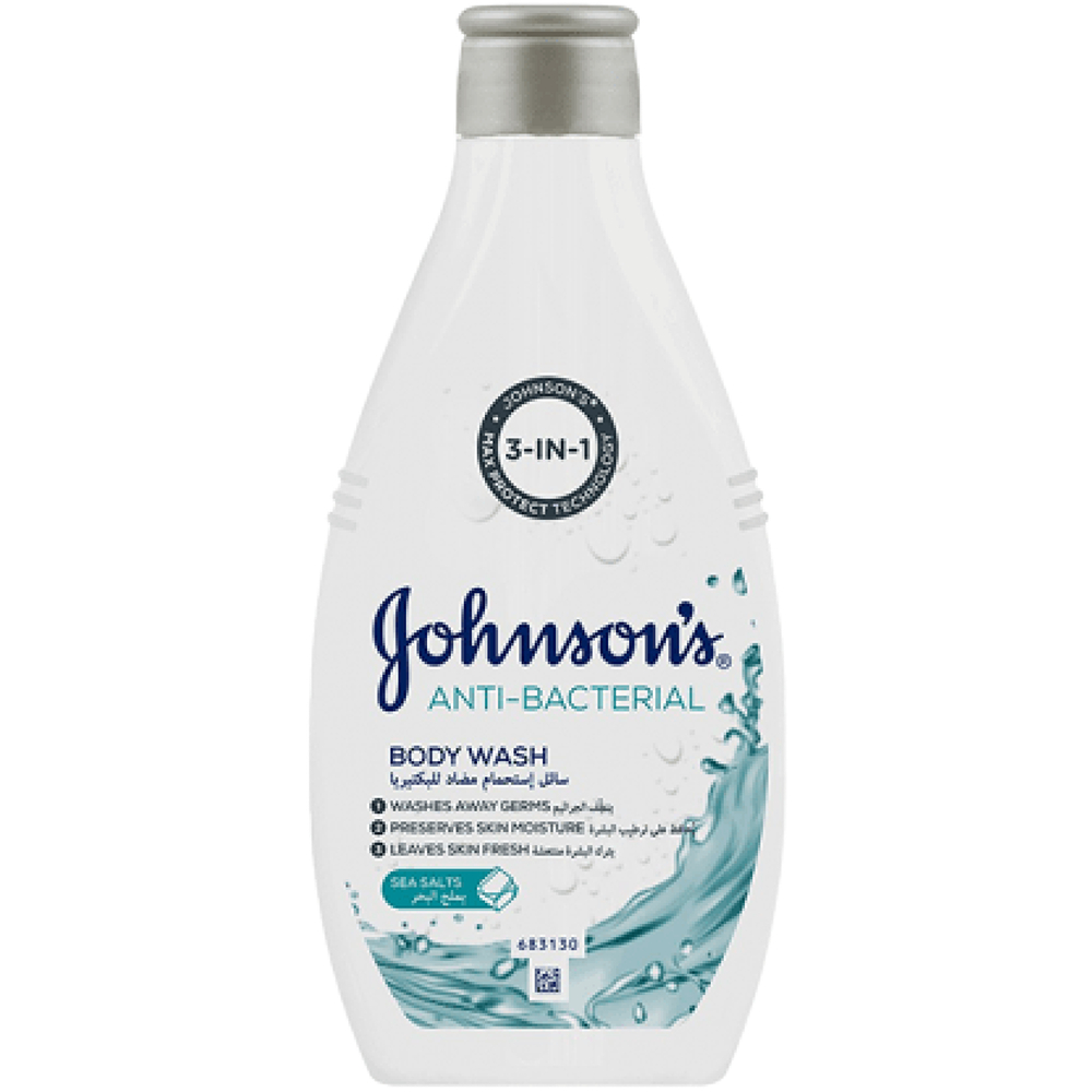 سائل استحمام جونسون 3*1 400مل انتي بكتريال بملح البحر
