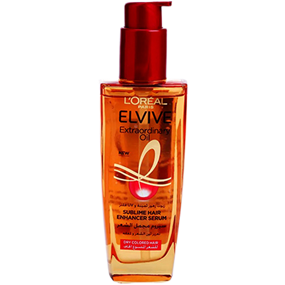 سيروم مجمل الشعر -لوريال إلفيف بخلاصة زيوت زهور ثمينة وuvفلتر 100مل للشعر المصبوغ الجاف