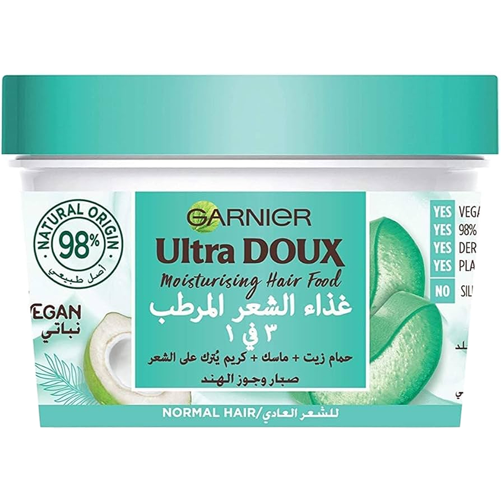 غذاء الشعر المرطب 3 في 1- من غارنيه بخلاصة الصبار 390 مل للشعر العادي