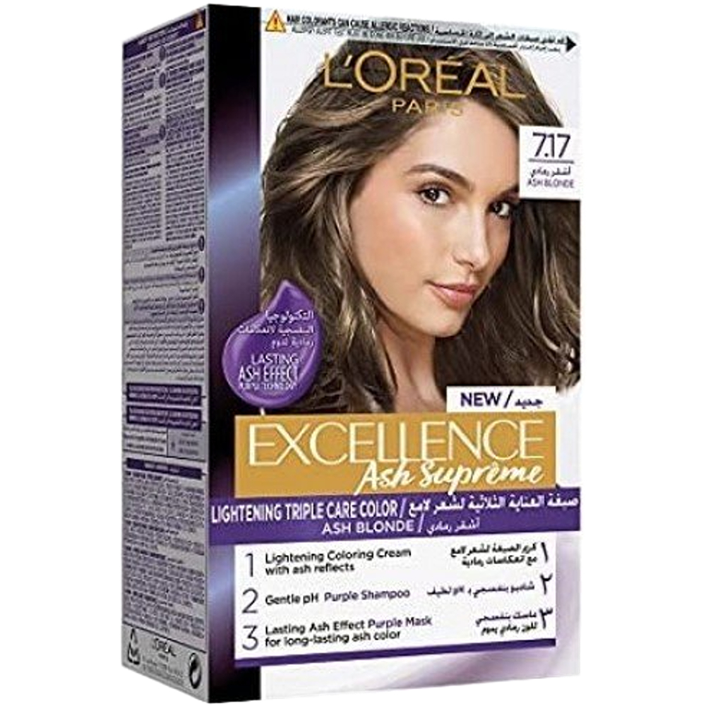 صبغة شعر لوريال 7.17 اشقر رمادى
