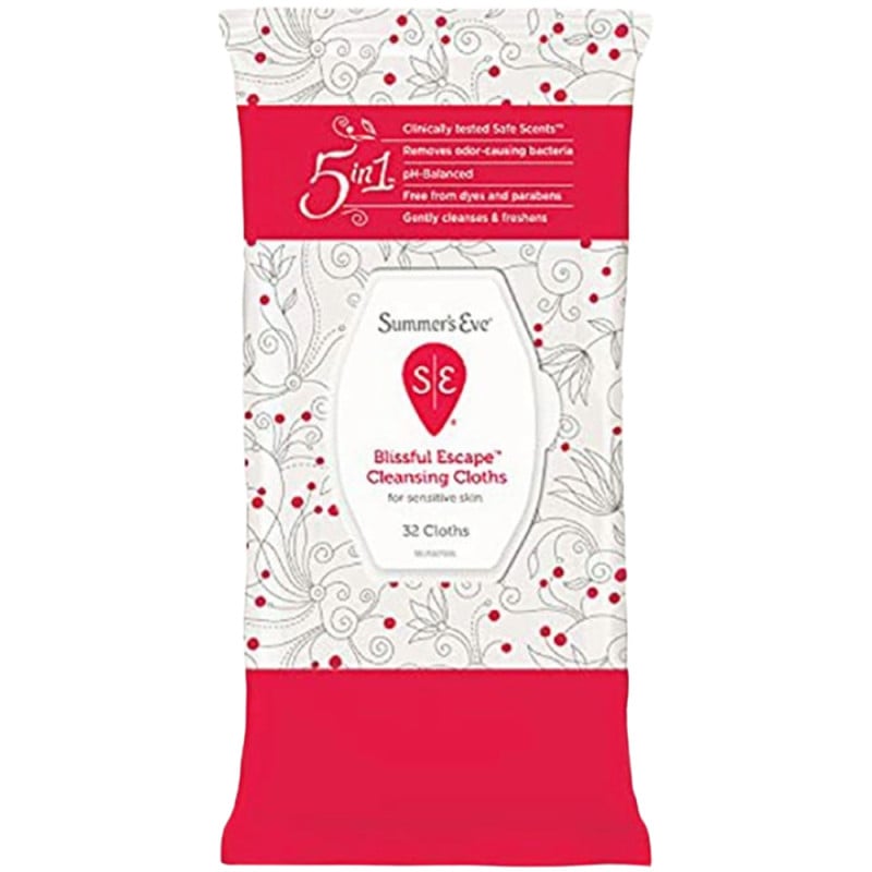 سمر إيف - مناديل مبللة 5 في 1 للتنظيف للبشرة بليسفول إسكاب 32 منديل - أحمر