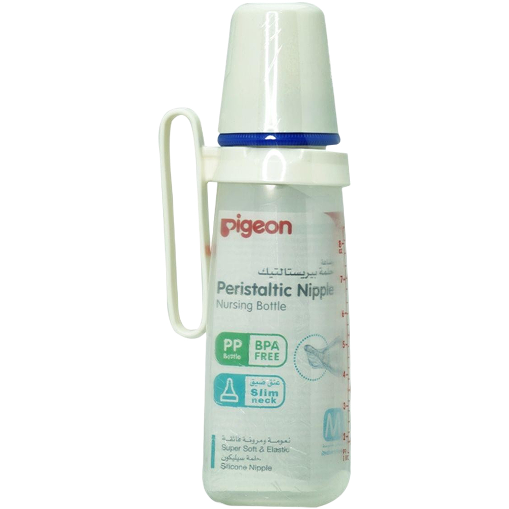 بيجون رضّاعة بلاستيك ذات رقبة رفيعة خالية من مادة بي دي ار بمقبض 240 مل