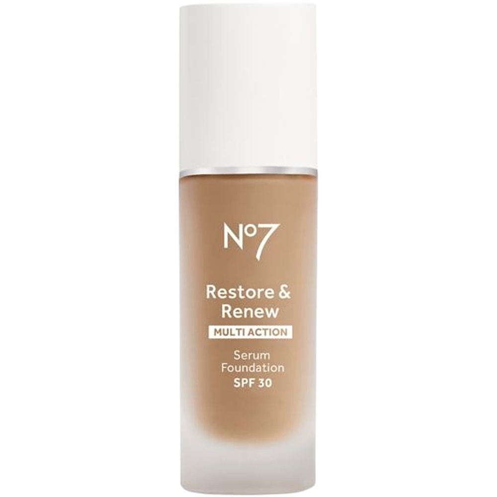 كريم أساس سيروم No7 Restore Renew SPF30 بلون عاجي دافئ