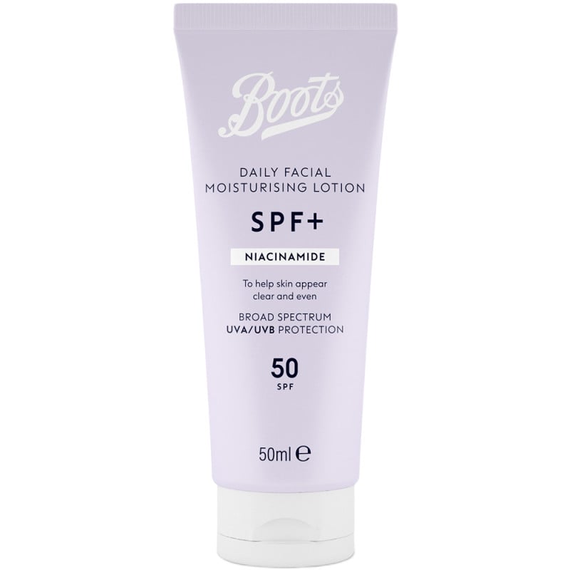غسول مرطّب بالنياسيناميد SPF 50 من بوتس SPF Plus 50 مل