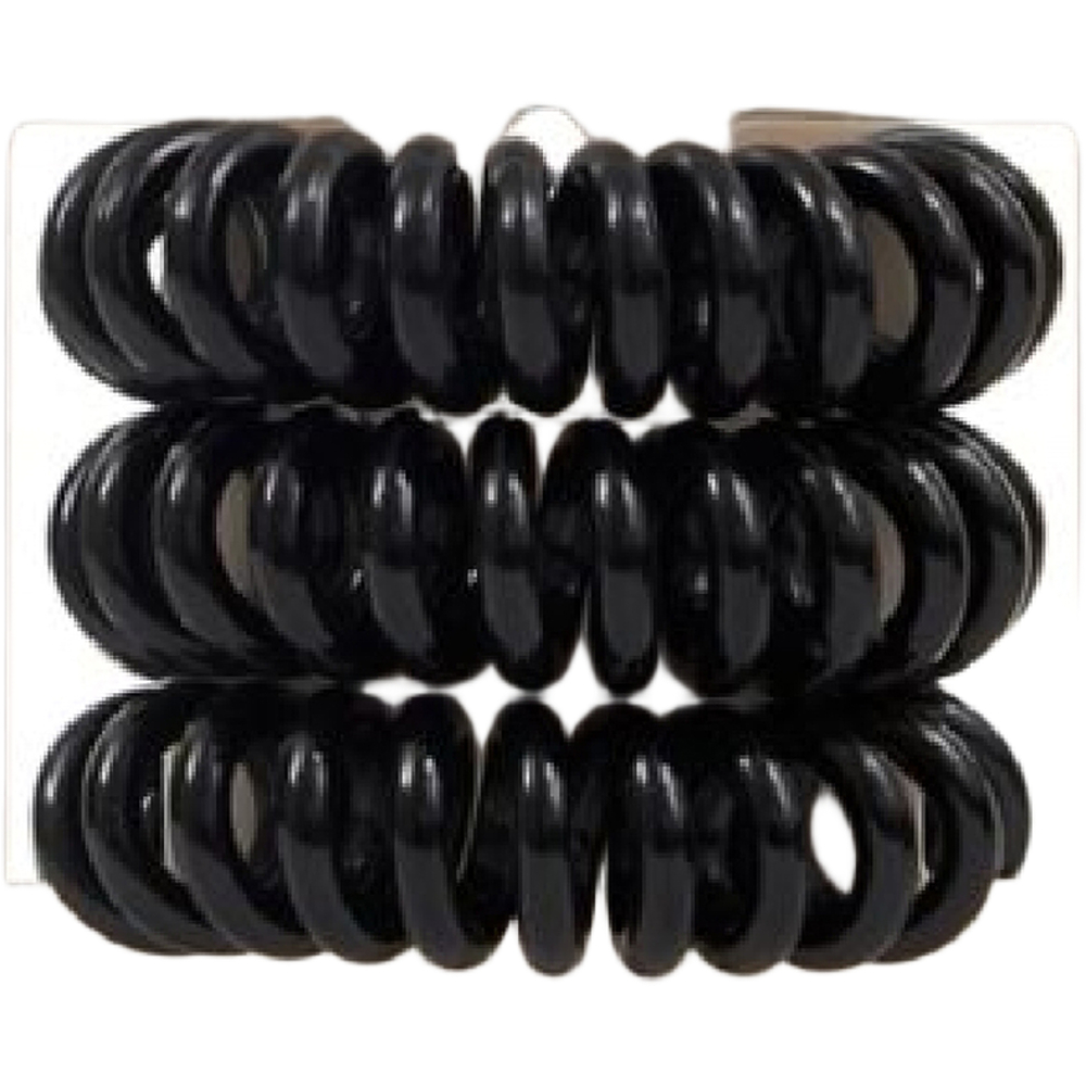 ربطات شعر لولبية من BTS باللون الأسود مقاس 3 قطع