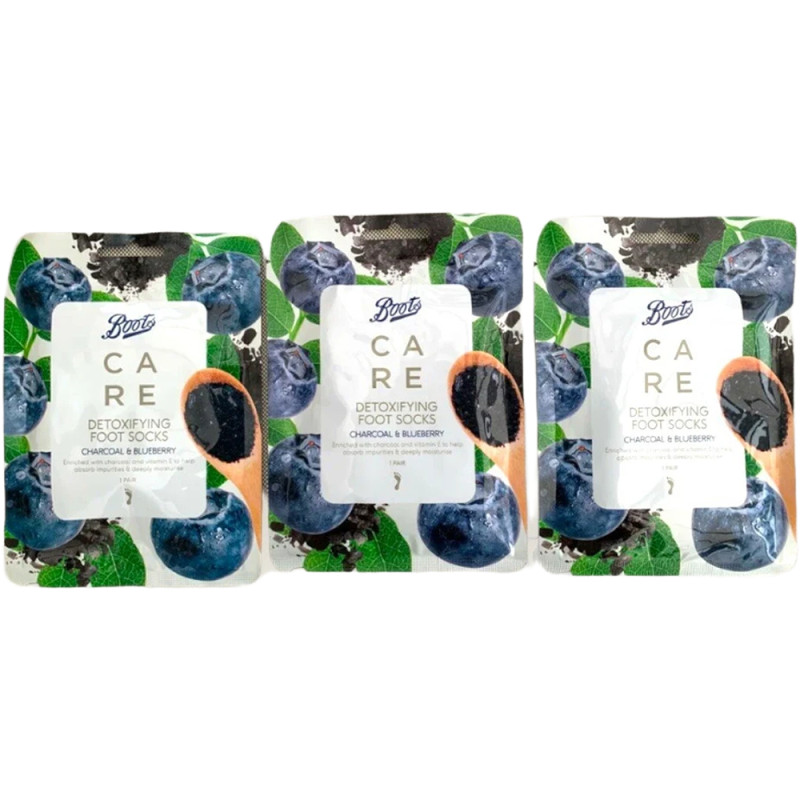 مجموعة جوارب إزالة السموم للعناية بالقدم بالفحم والتوت 3 أزواج