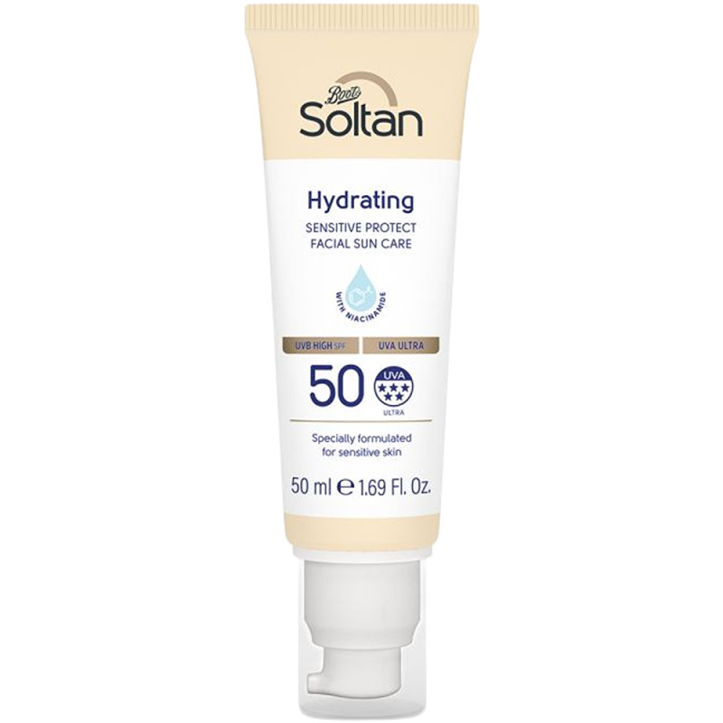 سولتان كريم وجه للبشرة الحساسة SPF50 ‏50 مل