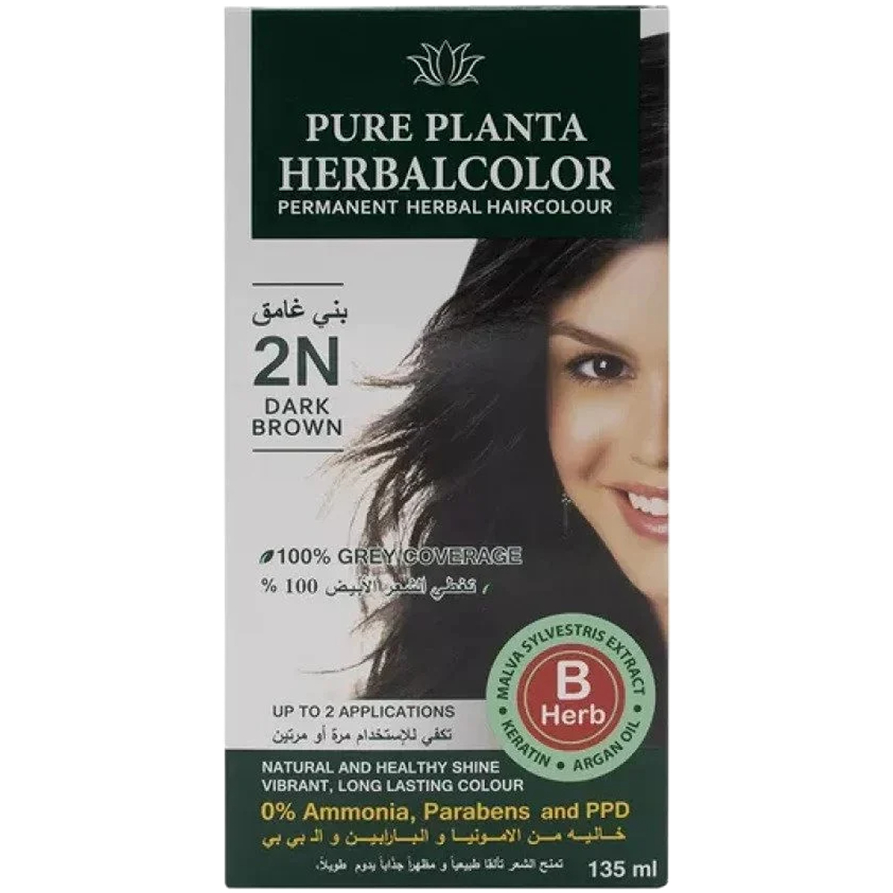 صبغه شعر PURE PLANTA HERBALCOLOR بني غامق 135مل 2N