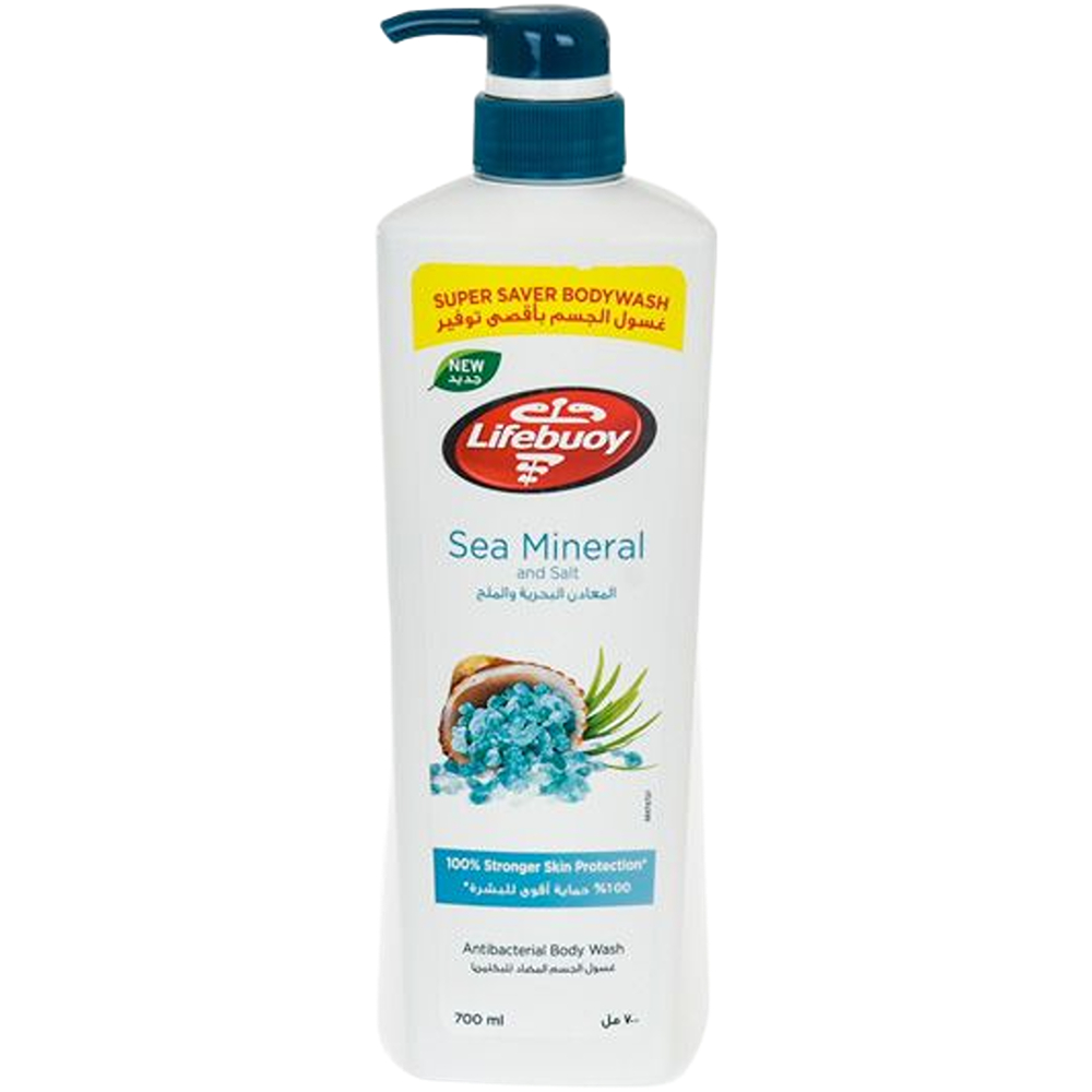 سائل استحمام لايف بوي توتال معادن بحرية والملح مضاد للبكتيريا 700 مل