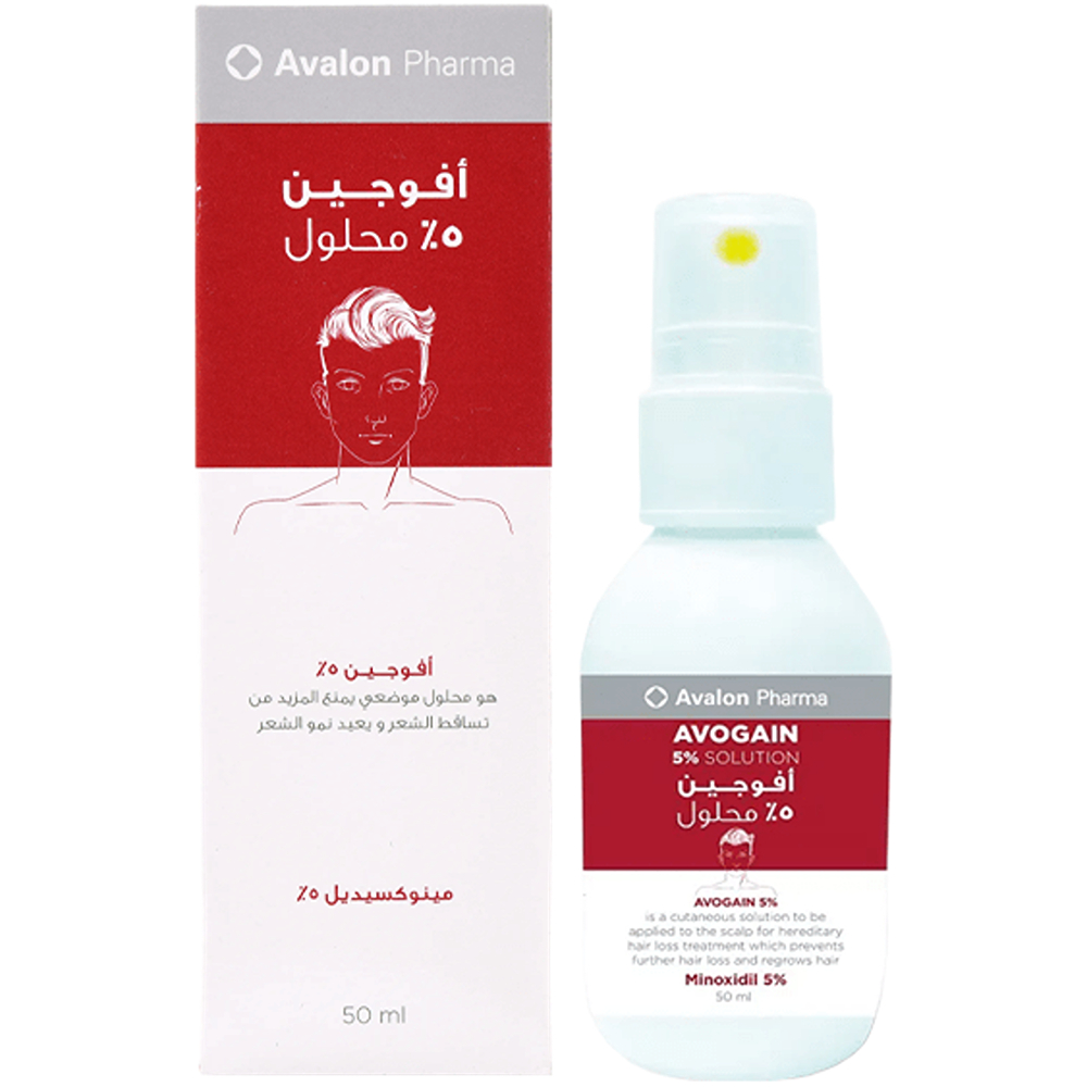 افوجين 5% محلول مينوكسيديل لمنع تساقط الشعر 50 مل