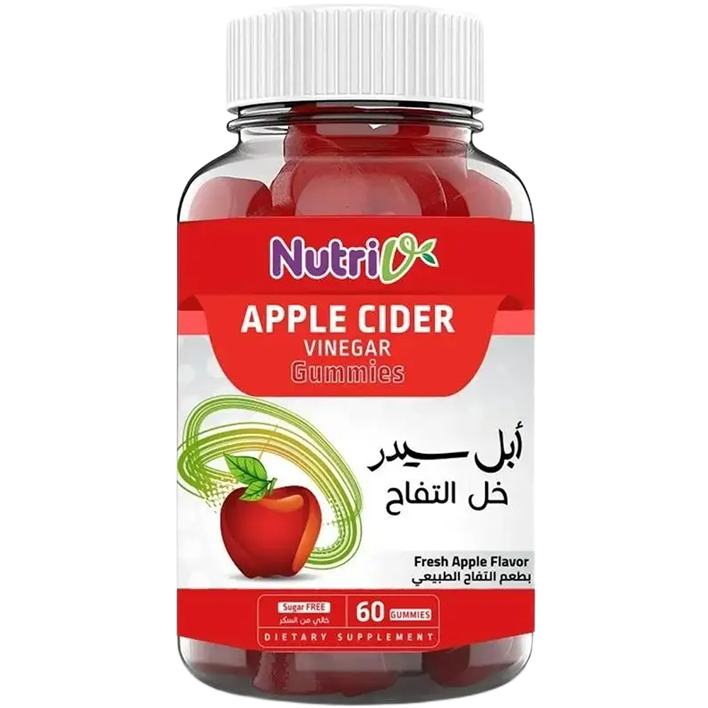 مكمل غذائي نوتريف بالفتمينات المتعددة وخل التفاح خالي من السكر 60 حبة