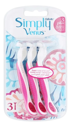 جيليت سيمبلي فينوس 3 أمواس حلاقة نسائية 3 قطع