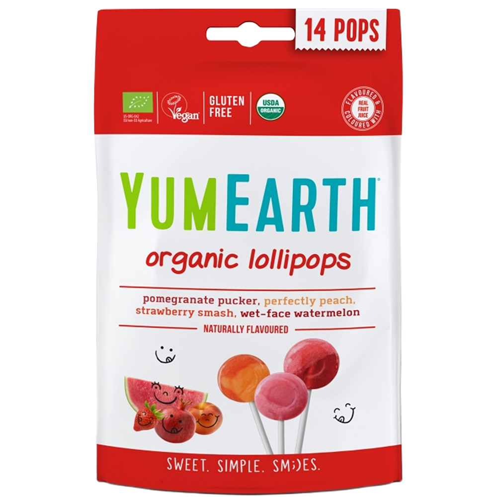 طعام اطفال مصاص عضوي YumEarth Organic Fruit Pops 14 Pops
