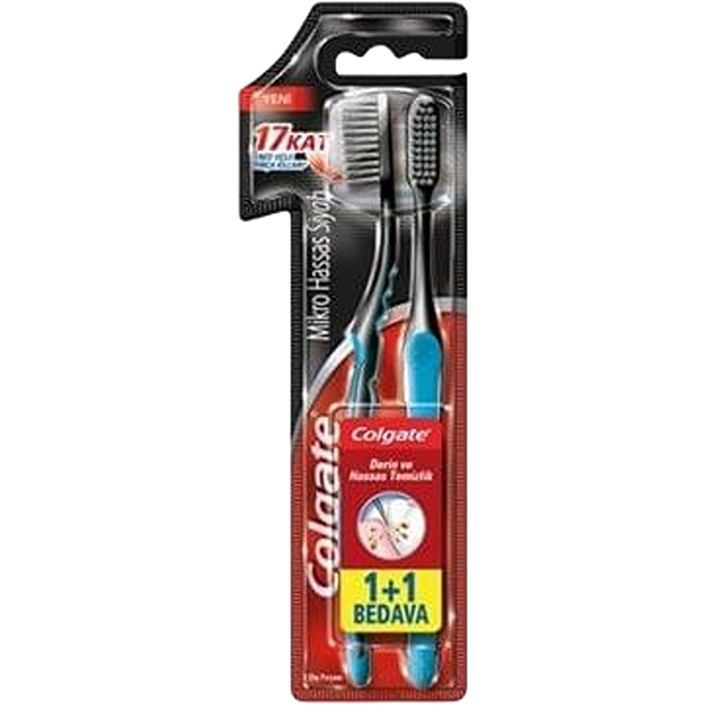 كولجيت فرشاة أسنان سليم سوفت شاركول 2 قطع