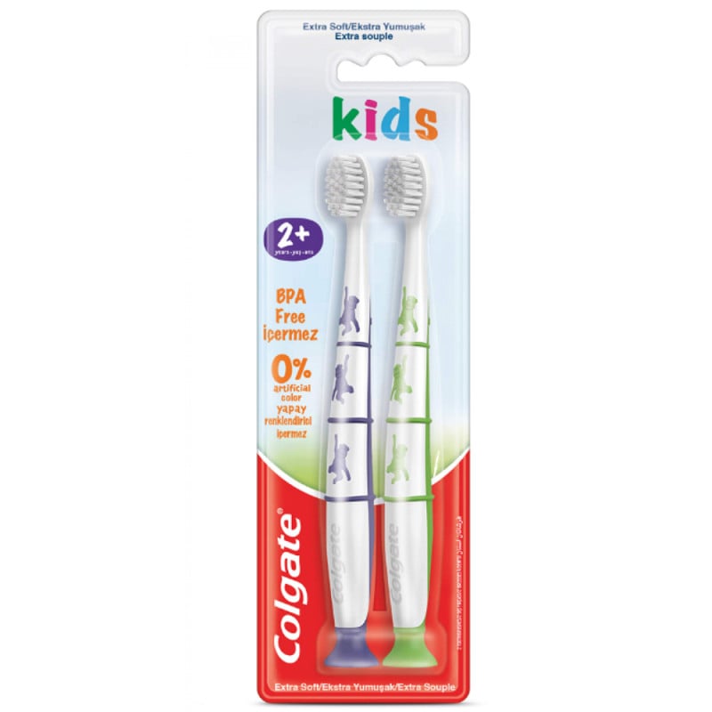 فرشاة أسنان كولجيت للأطفال 2 فرشاة ناعمة لعمر سنتين فما فوق